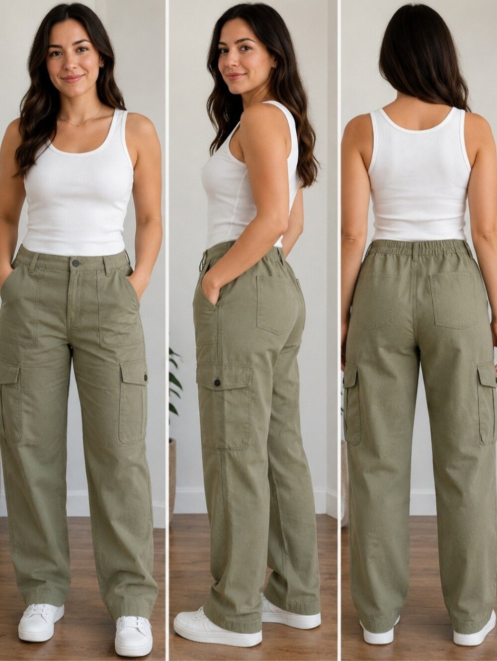Forever 21 Woman's Cargo Pants  Like New. Size US XL. Stretchable. Cotton.